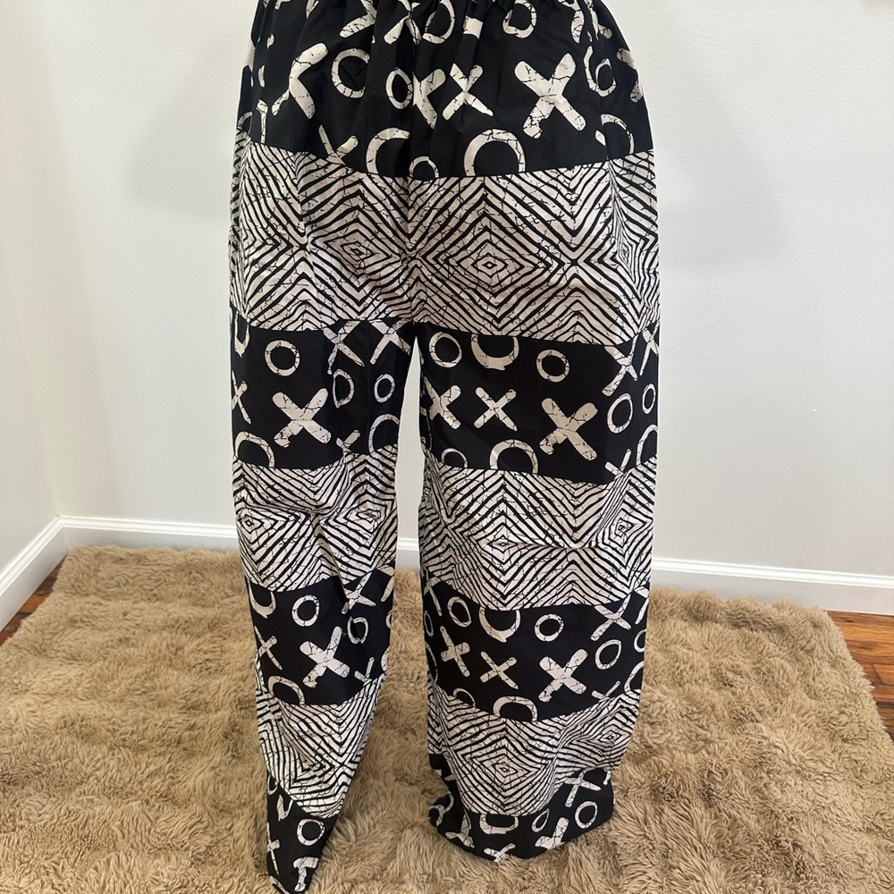 Ankara African print Black and White Patterned Pants